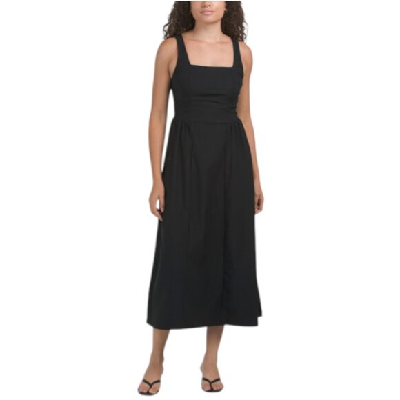 KALI FASHIONS Drop Waist Square Neck Midi Dress - Picture 1 of 2